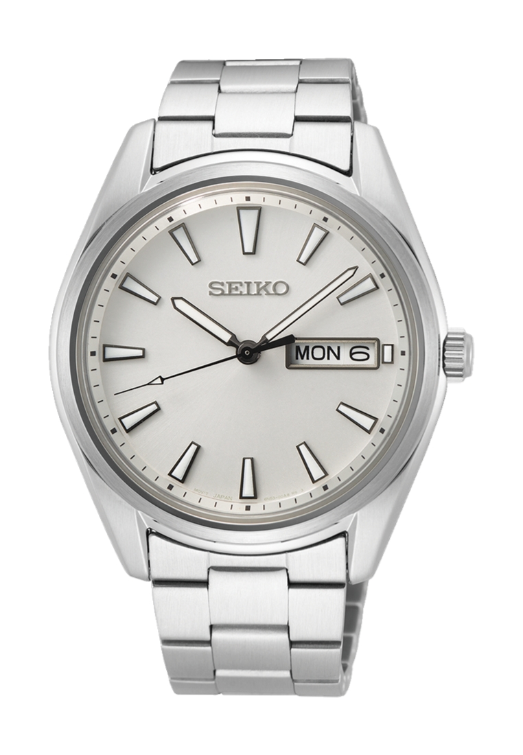 Seiko Gent Essentials Collection White Dial Stainless Steel Band Analog Quartz Watch SUR339P1