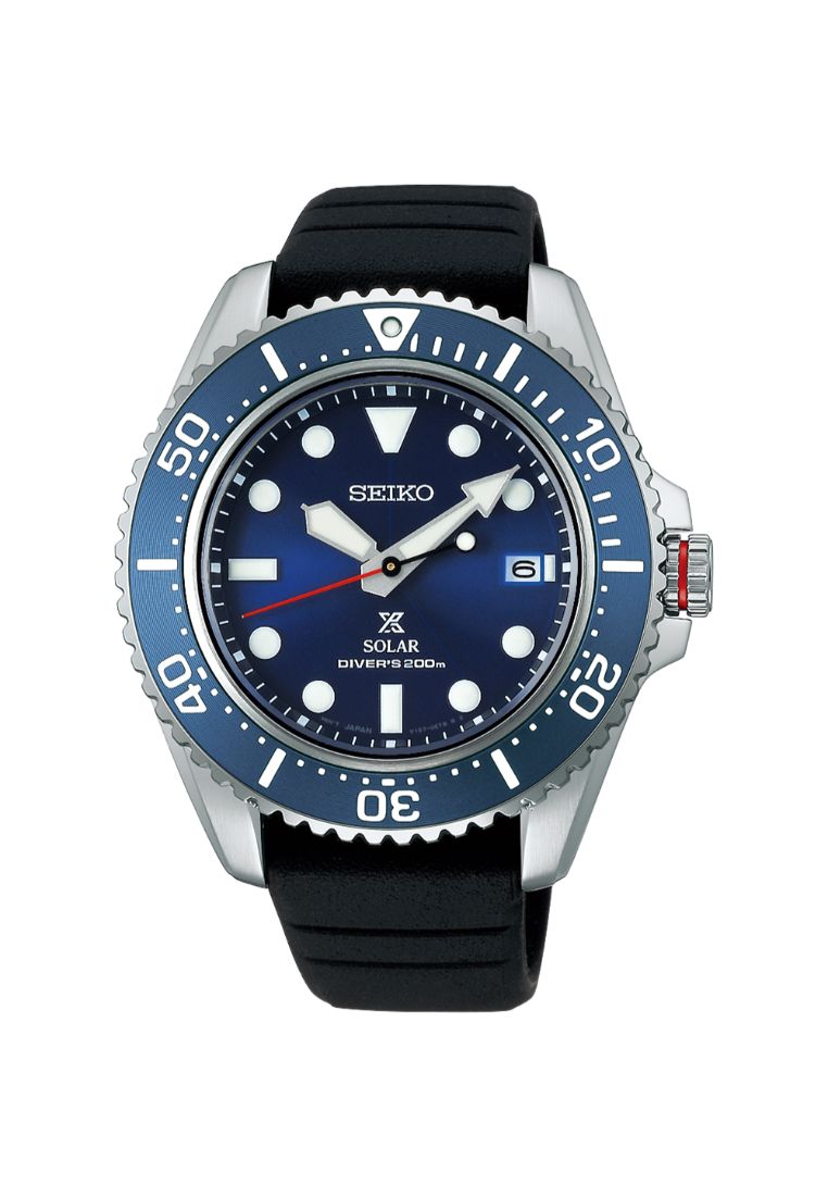 Seiko Prospex Black Dial Divers Watch SNE593 SNE593P1 SNE593P 200M Silver Black Silicone Band Watch for men