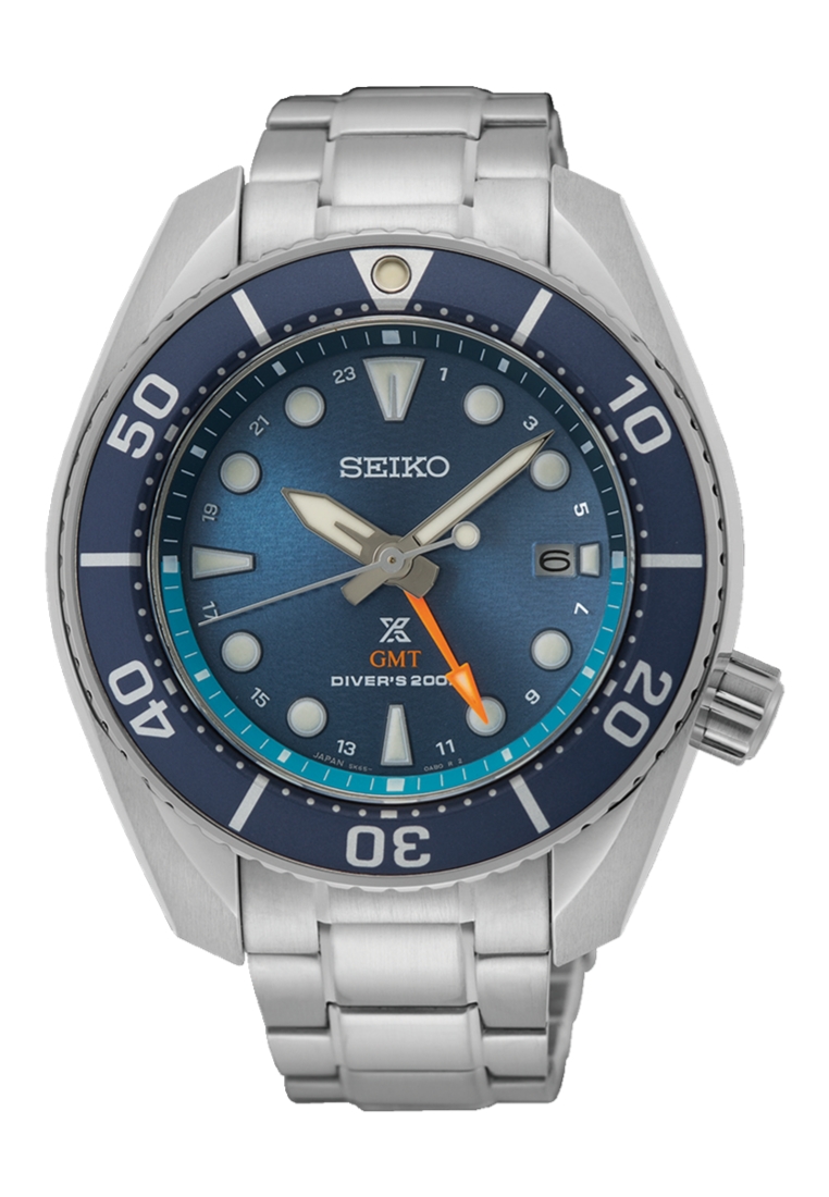 Seiko Prospex Aqua 『SUMO』 Solar GMT Light Blue Dial Stainless Steel Band Diver's 200m Watch SFK001J1