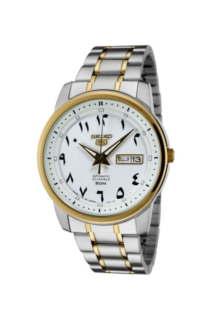 Seiko Two Tone Stainless Steel White Arabic Dial Automatic SNKP22 SNKP22J1 SNKP22J Men's Watch (PP-01)