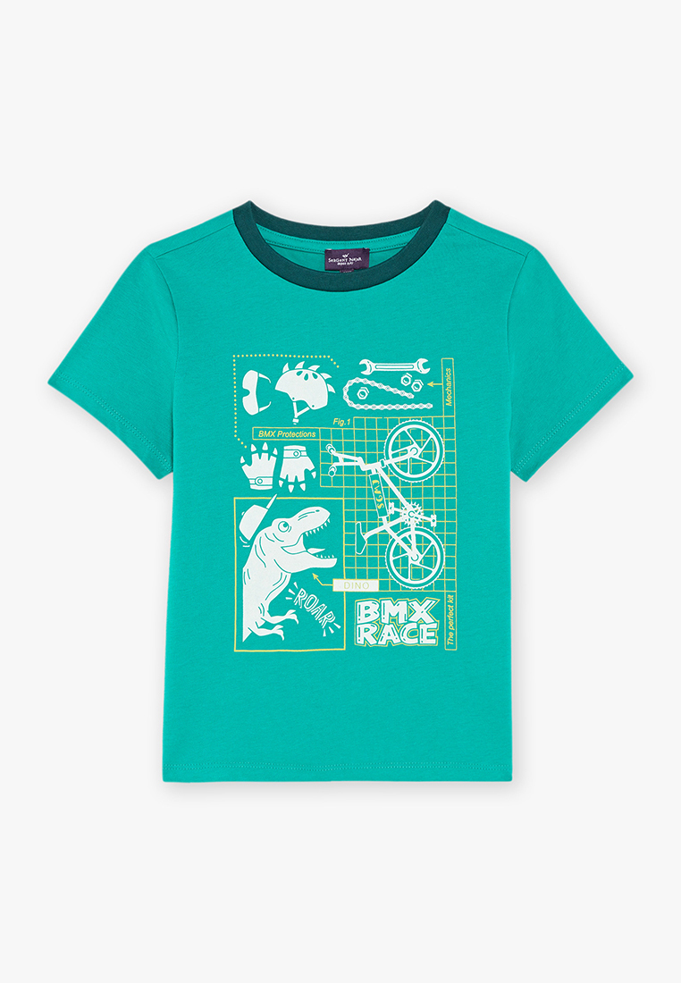 Sergent Major DINOSAUR AND GLOW-IN-THE-DARK BIKE T-SHIRT