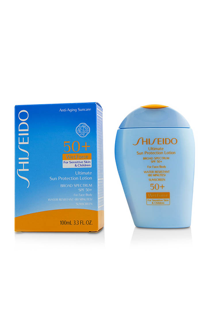 Shiseido SHISEIDO - 新艷陽 夏 水離子防禦膜 SPF 50+ - 敏感性肌膚和兒童適用 Ultimate Sun Protection Lotion WetForce For Face & Body SPF 50+ 100ml/3.3oz