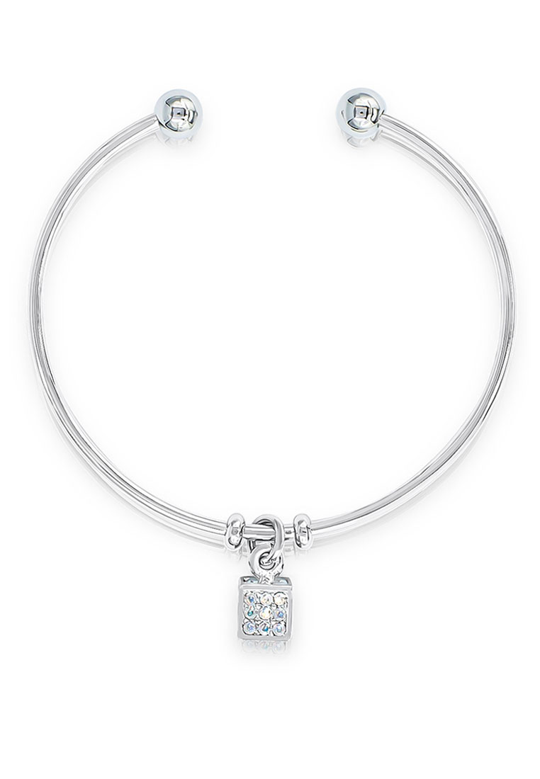 SO SEOUL Krissy Cube Swarovski® Crystal Cuff Bangle