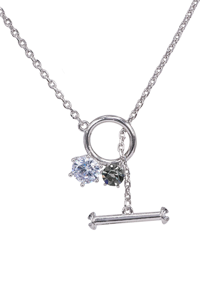 SO SEOUL Athena Solitaire Round Diamond Simulant Necklace