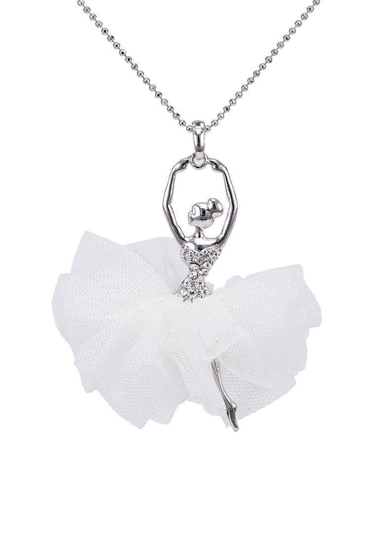 SO SEOUL Ellie Ballerina White Organza Lace Necklace