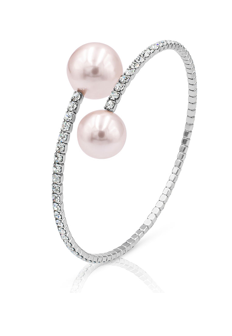 SO SEOUL Quinn Pearl in Pink Open End Bangle