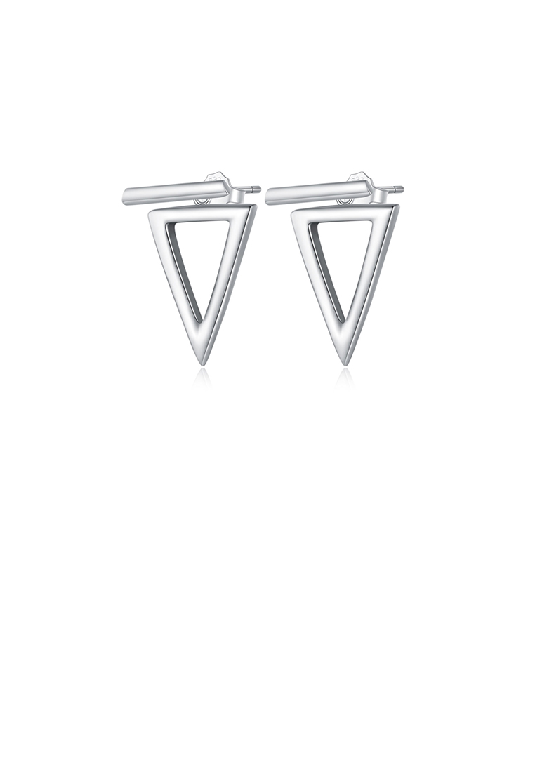 SOEOES 925 純銀簡約個性空心三角形幾何耳環