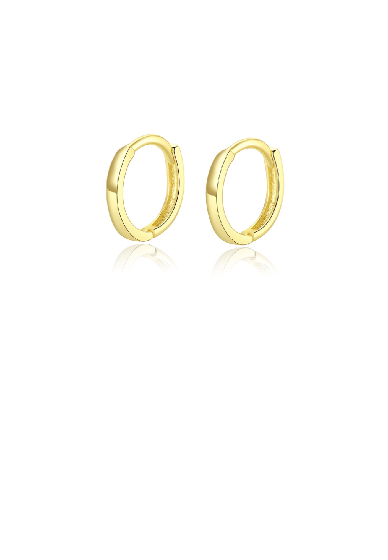 SOEOES 925純銀鍍金簡約時尚幾何圓形耳環