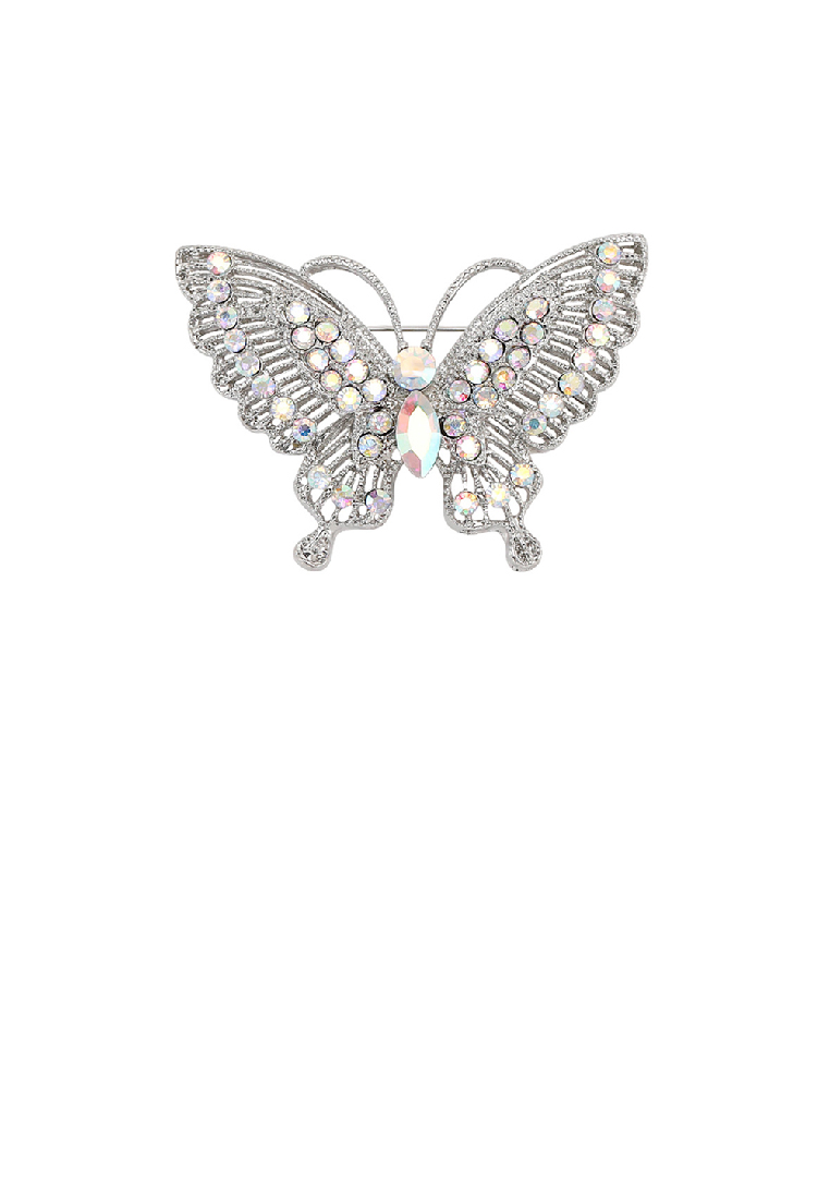 SOEOES 時尚絢麗多彩立方氧化鋯蝴蝶胸針