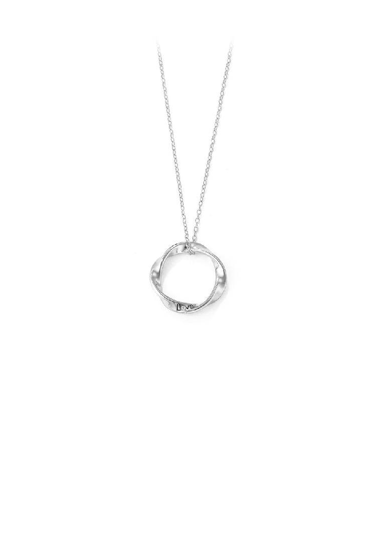 SOEOES 925 純銀簡約氣質莫比烏斯環吊墜配方晶鋯石與項鍊
