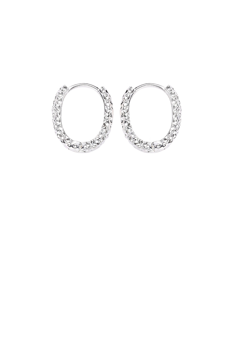 SOEOES 925純銀鍍金簡約時尚凸面不規則幾何圓形耳環