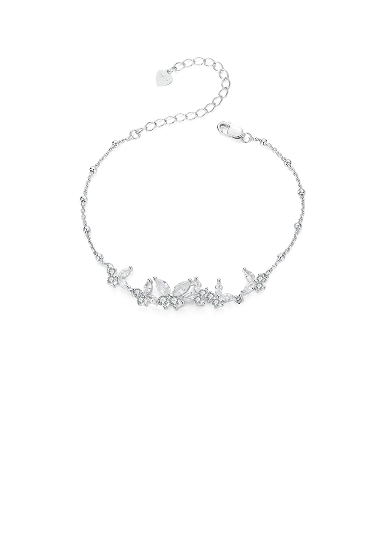 SOEOES 925純銀方晶鋯石時尚氣質蝴蝶手鍊