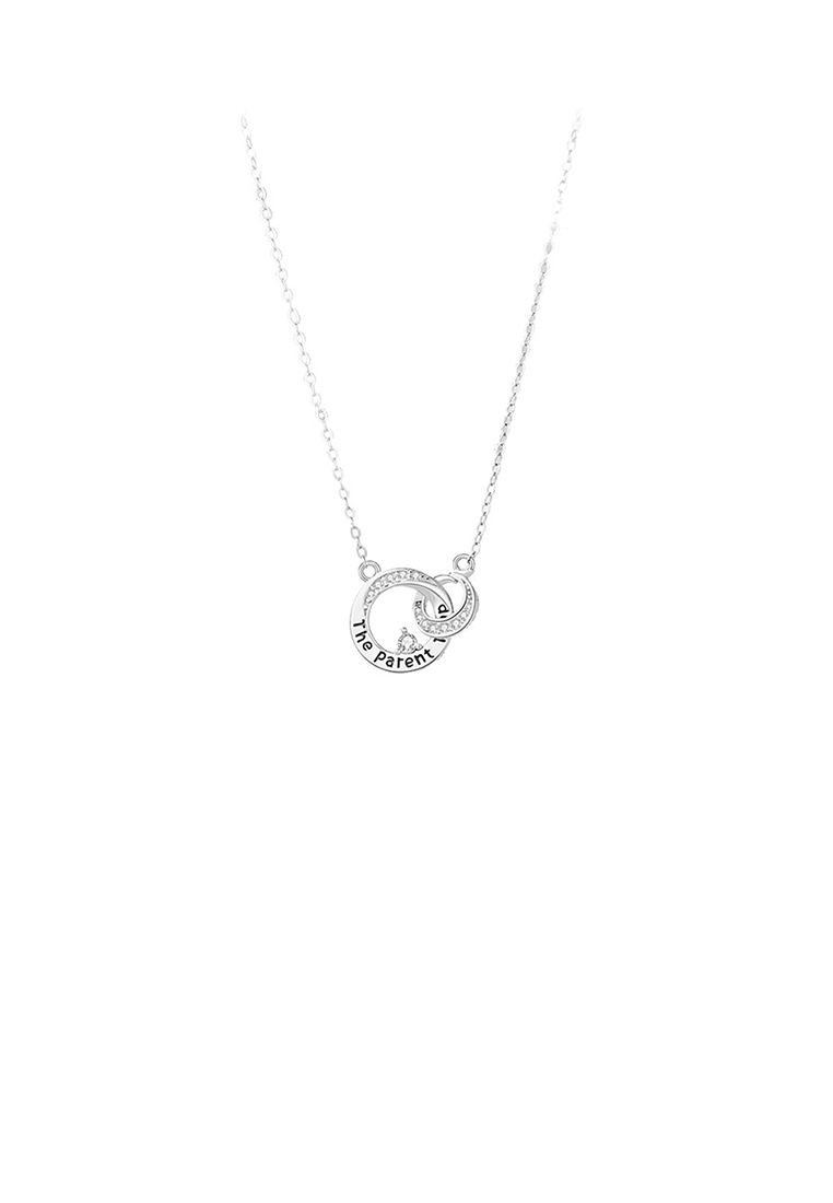 SOEOES 925 純銀時尚簡約幾何戒指吊墜配方晶鋯石與項鍊