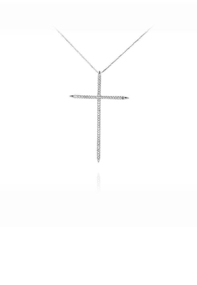 SOEOES 簡約時尚十字架吊墜配方晶鋯石和項鍊