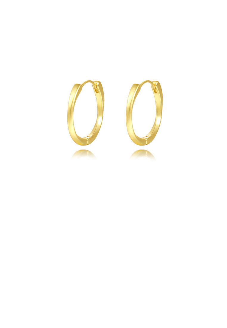 SOEOES 925 純銀鍍金簡約時尚幾何圈形耳環