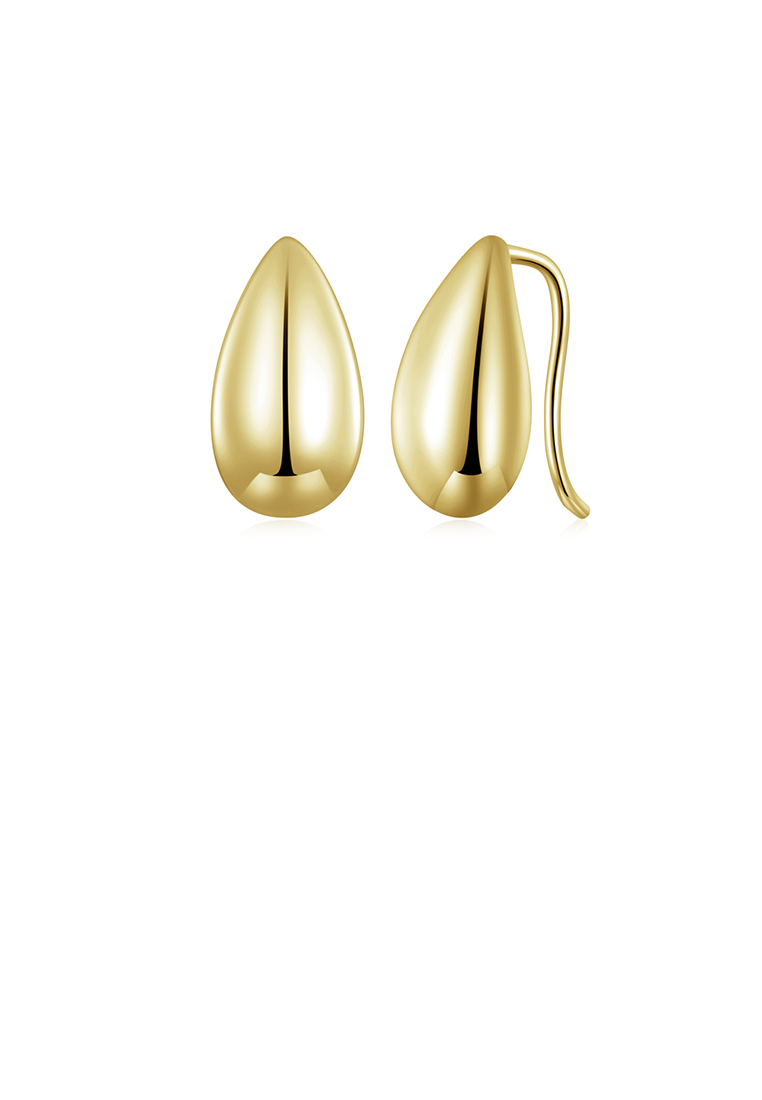 SOEOES 925純銀鍍金簡約時尚水滴形幾何耳環