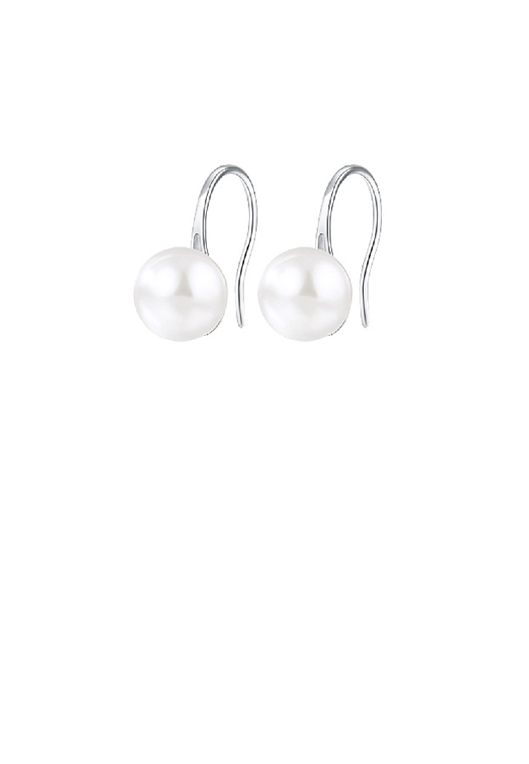 SOEOES 925純銀簡約時尚幾何淡水珍珠耳環