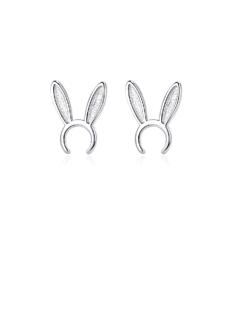 SOEOES 925 純銀簡約可愛兔子耳環