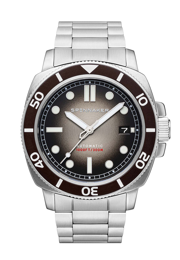 Spinnaker Men's 42mm Hull Diver Automatic Watch With Solid Stainless Steel Bracelet SP-5088
