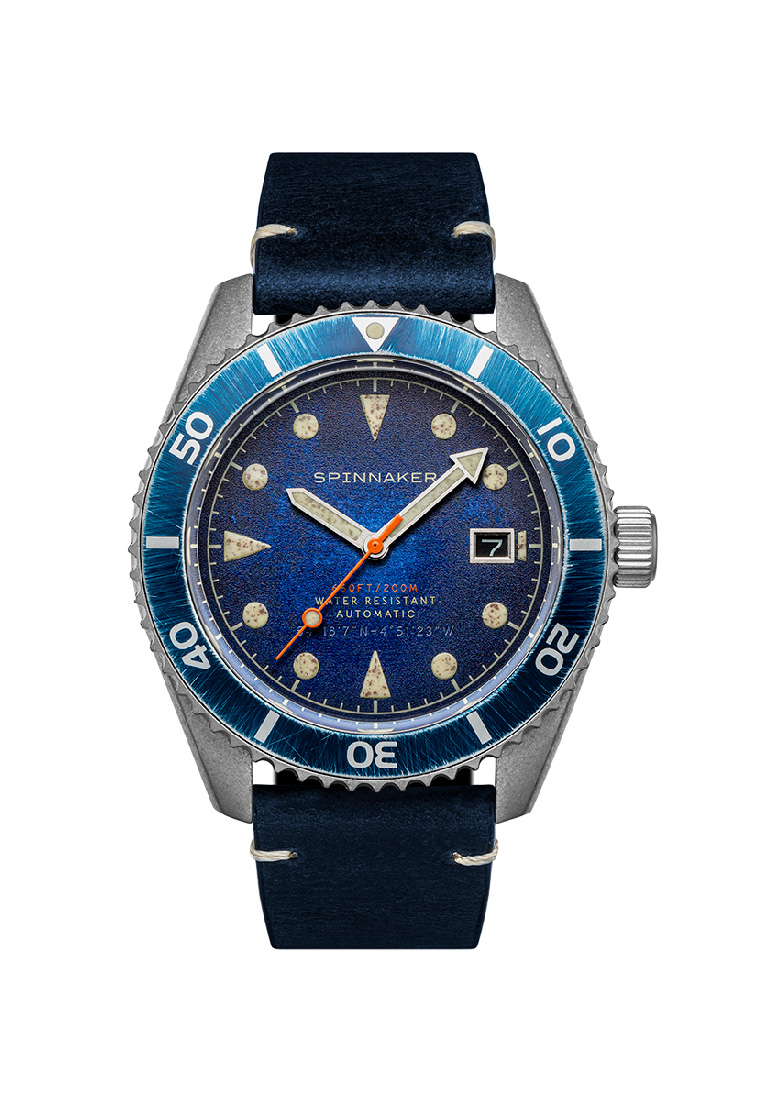Spinnaker Men's 44mm Wreck Automatic Watch With Blue Leather Strap SP-5089