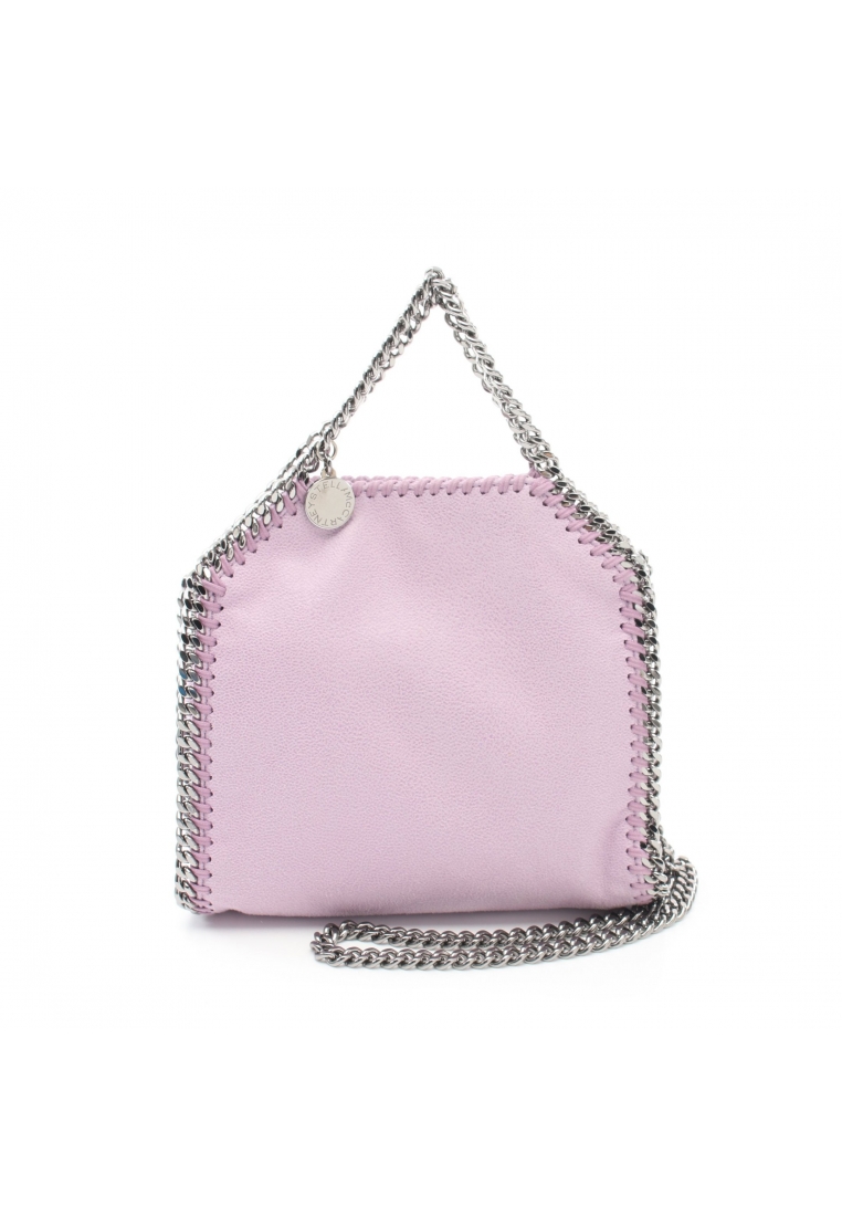 二奢 Pre-loved STELLA MCCARTNEY Falabella Tiny chain shoulder bag Fake leather Pink purple 2WAY