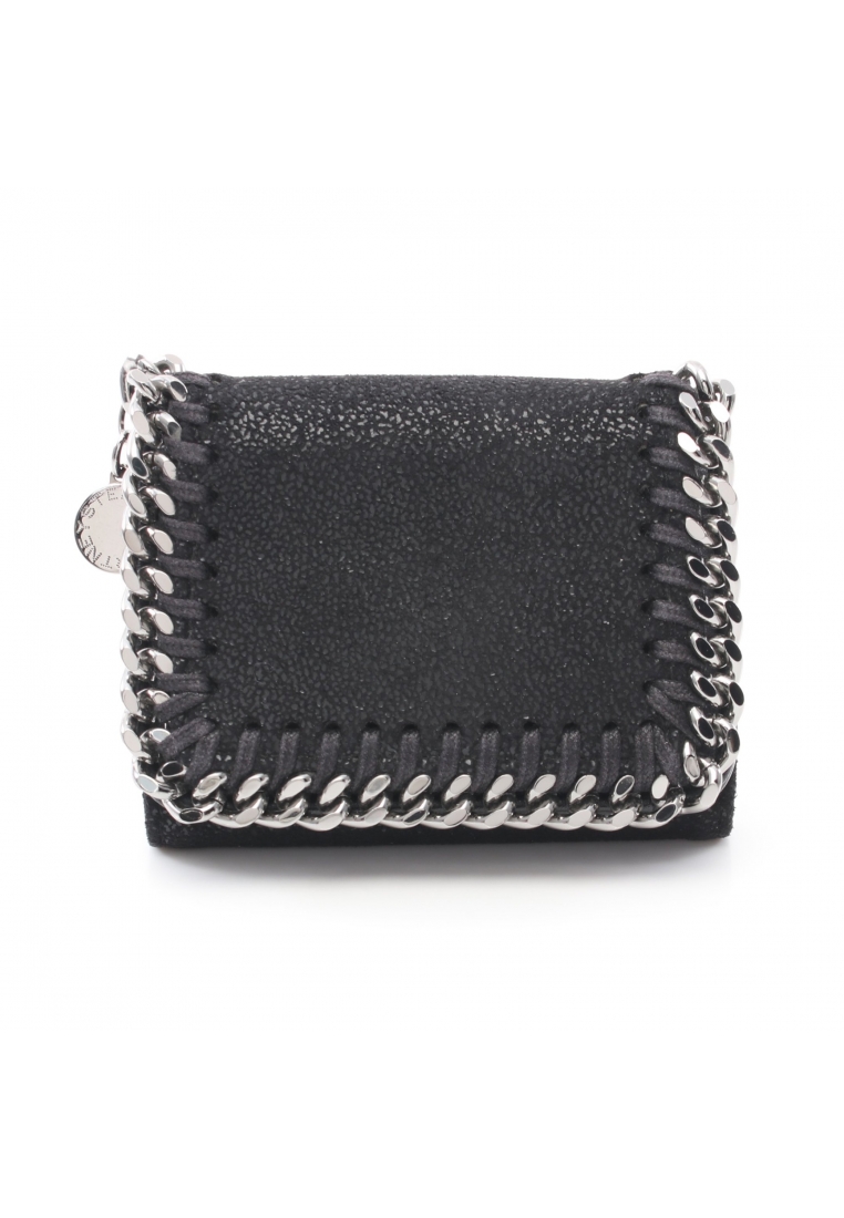 二奢 Pre-loved STELLA MCCARTNEY Falabella mini wallet trifold wallet Fake leather black