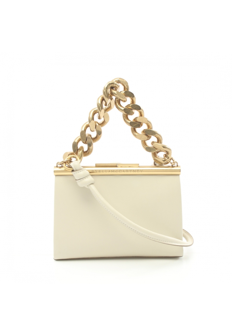 二奢 Pre-loved STELLA MCCARTNEY chunky chain Small Handbag leather off white 2WAY
