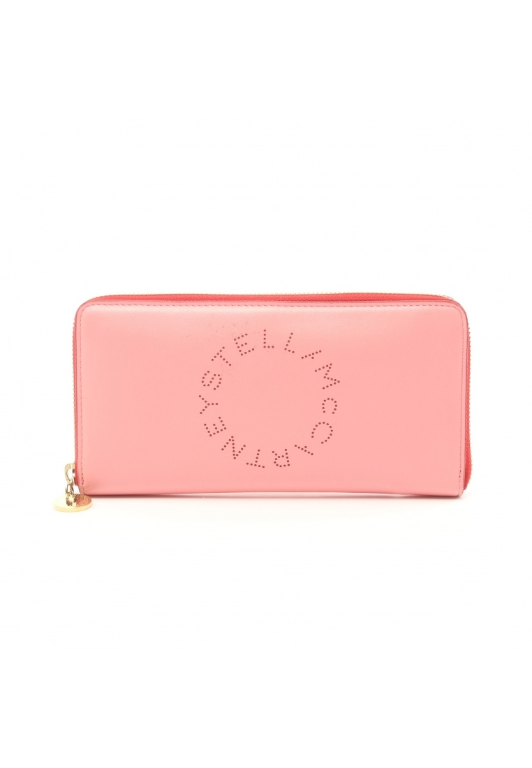 二奢 Pre-loved STELLA MCCARTNEY ZIP WALLET BICOLOR round zipper long wallet Fake leather pink