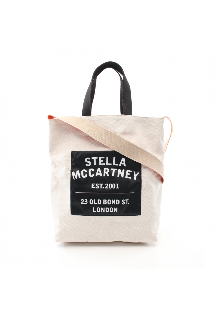 二奢 Pre-loved STELLA MCCARTNEY Shoulder bag tote bag logo canvas off white black 2WAY
