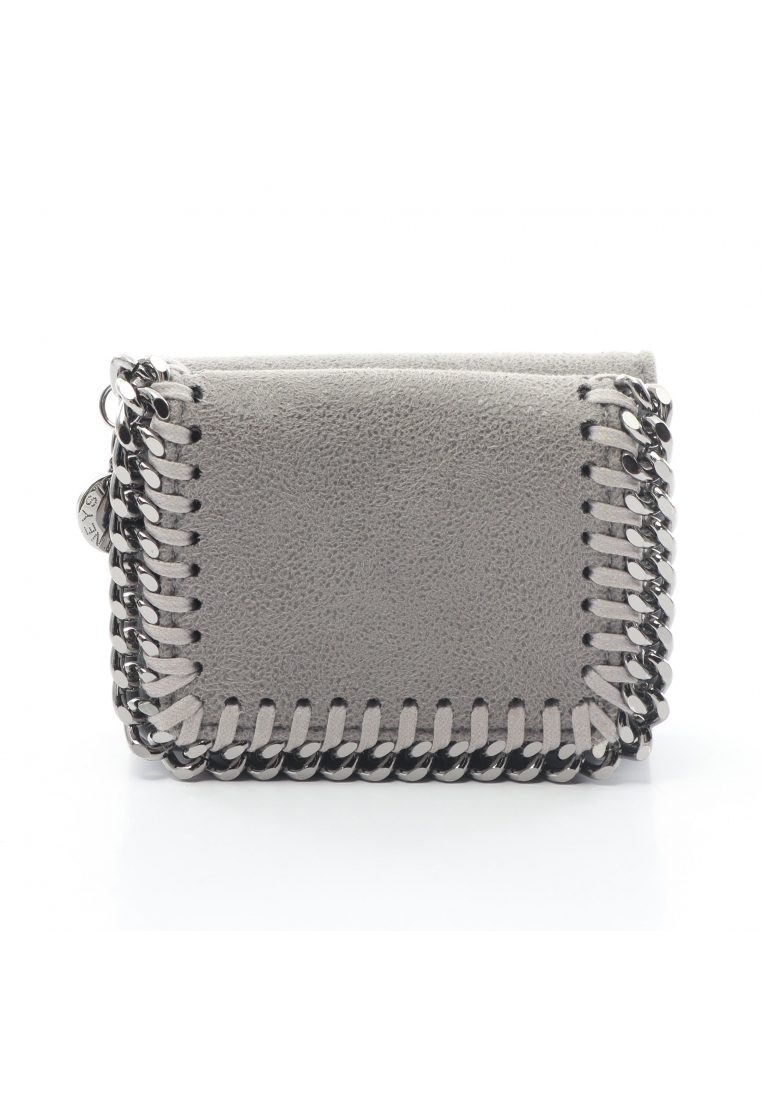 二奢 Pre-loved STELLA MCCARTNEY Falabella mini wallet trifold wallet Fake leather gray