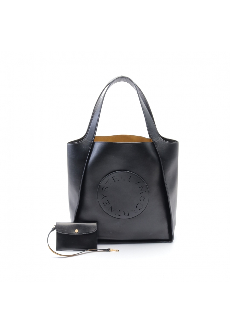 二奢 Pre-loved STELLA MCCARTNEY stella logo Square Handbag tote bag Fake leather black