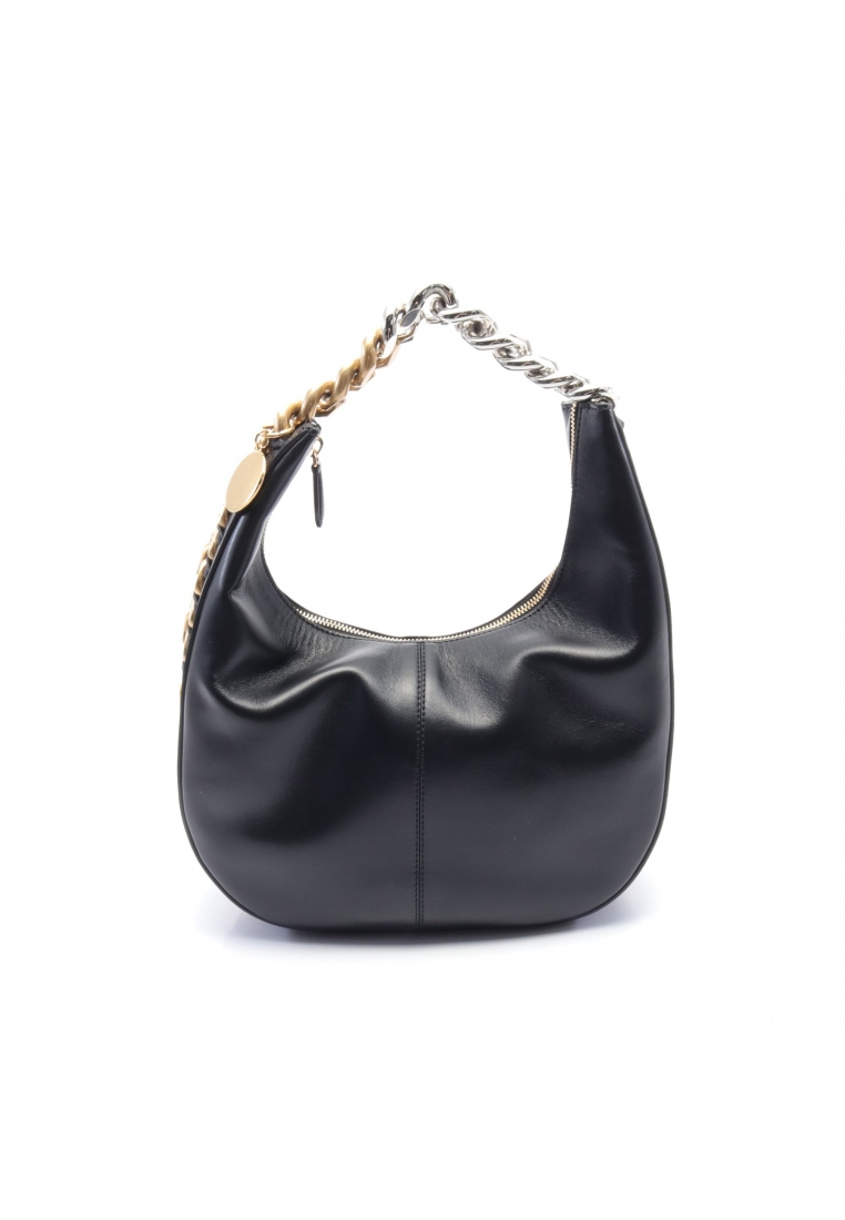 二奢 Pre-loved STELLA MCCARTNEY FRAYME ZIPIT SMALL Flame Zipit Small chain handbag Fake leather black