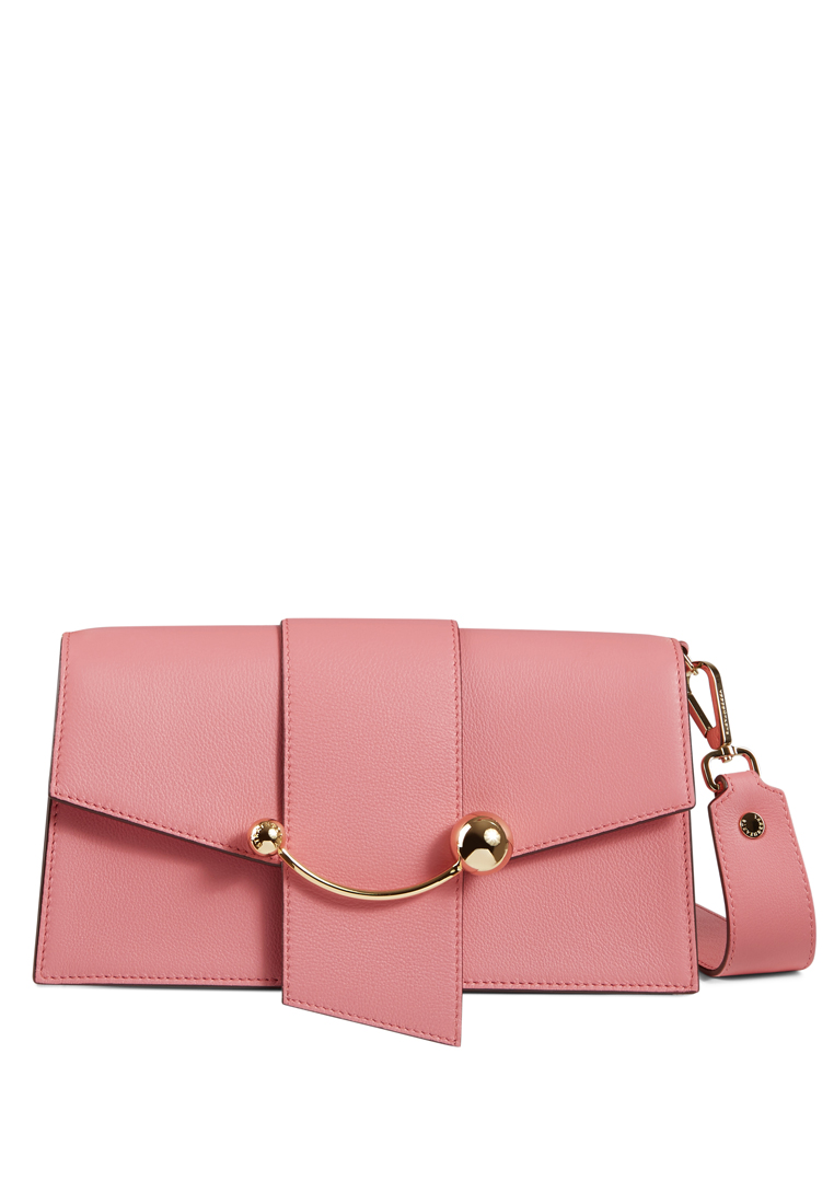Strathberry MINI CRESCENT (ST) LEATHER CANDY PINK