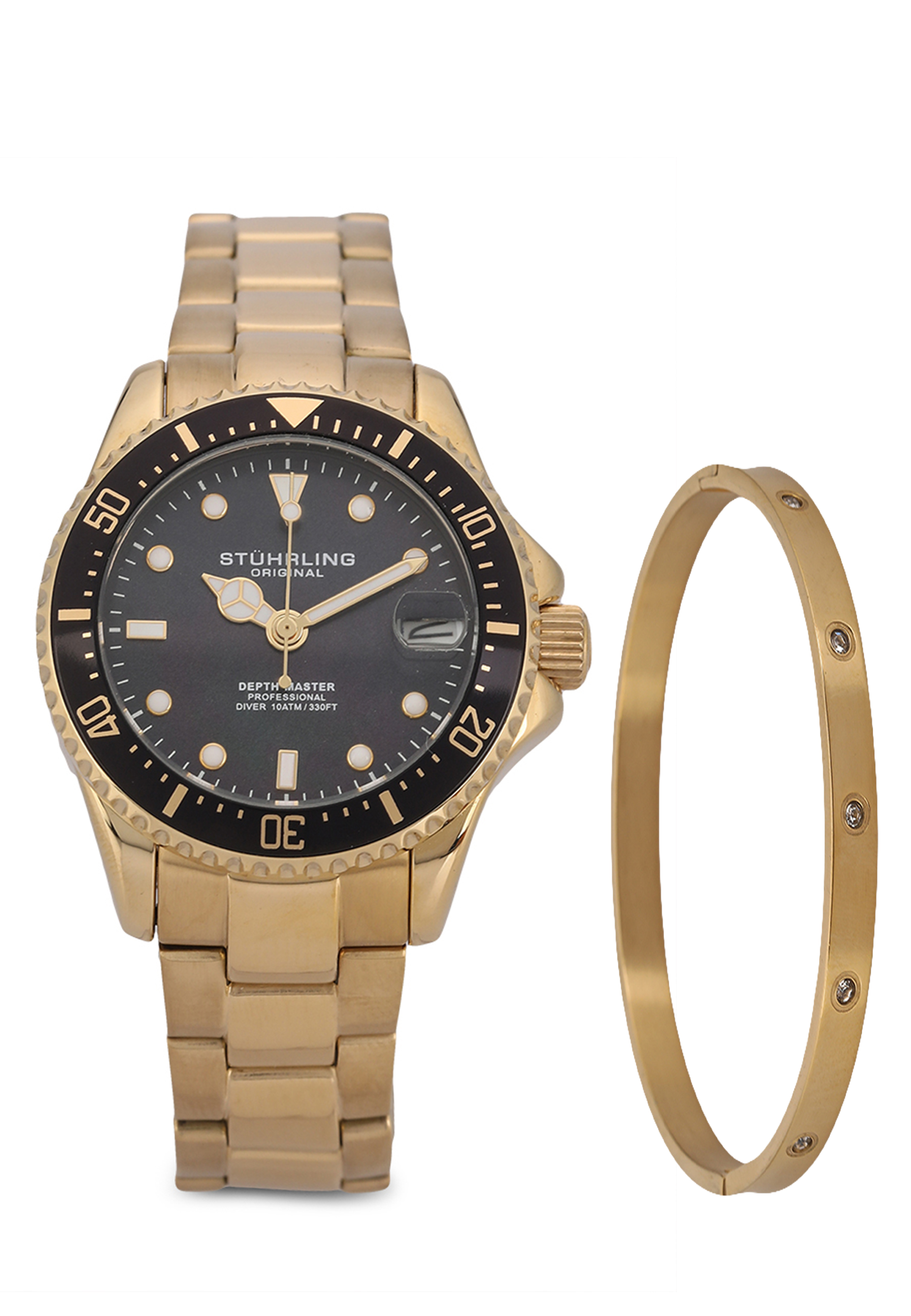 Stuhrling Original Depthmaster 3950L Watch & Bracelet Set