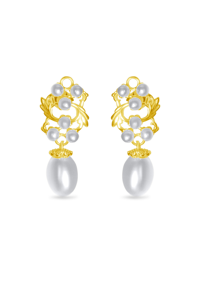 Summer Love Classical You Pearl In Gold Earrings