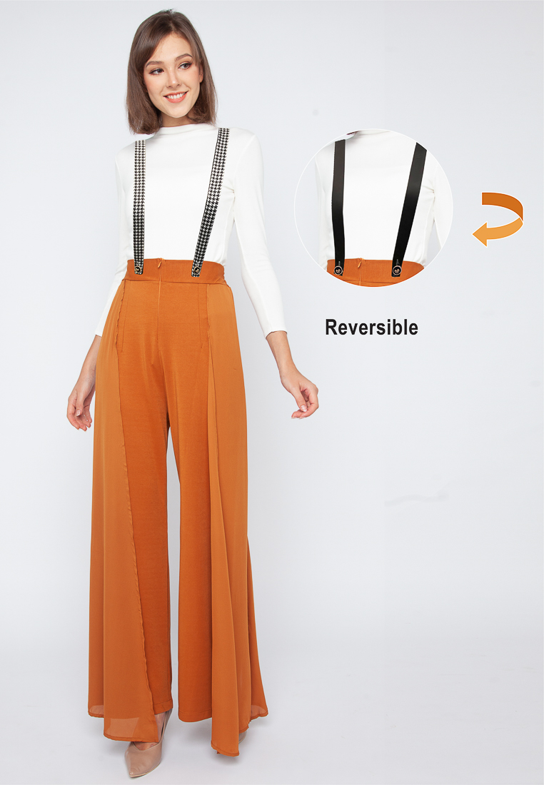 Summer Love Chiffon High Waisband Pants With Removable Suspenders