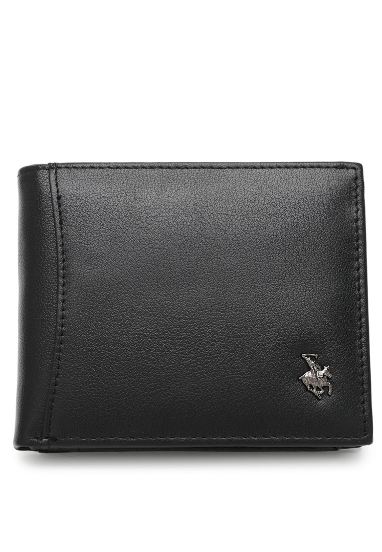 Swiss Polo Men's Genuine Leather RFID Blocking Wallet (皮革皮夾) - 黑色