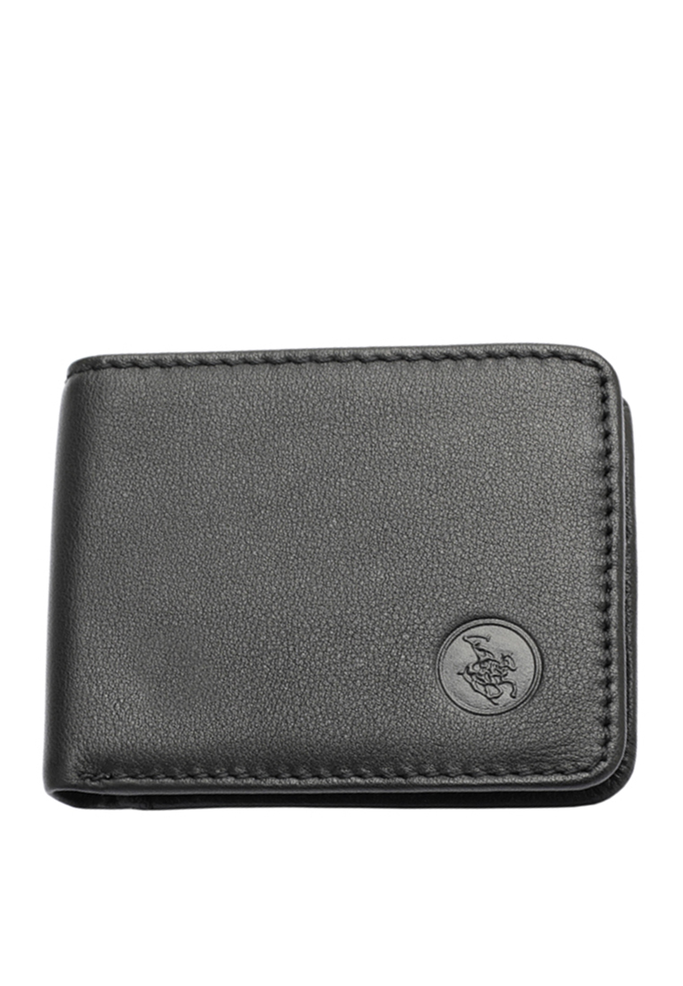 Swiss Polo Men's RFID Blocking Tri Fold Wallet with Coin Compartment (RFID 皮夾) - 黑色