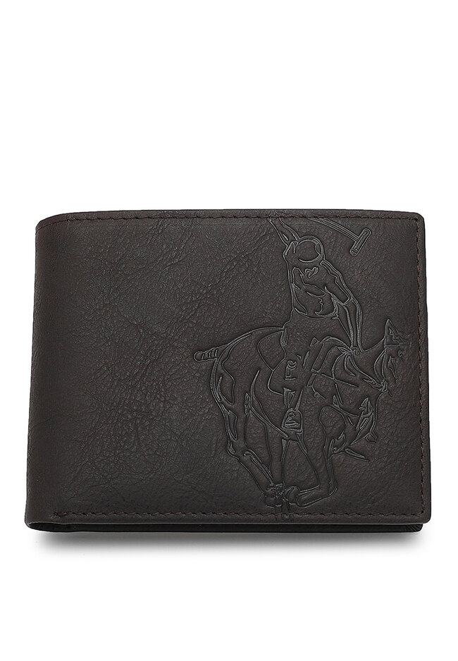Swiss Polo Men's Genuine Leather RFID Short Wallet (皮革短皮夾) - 褐色