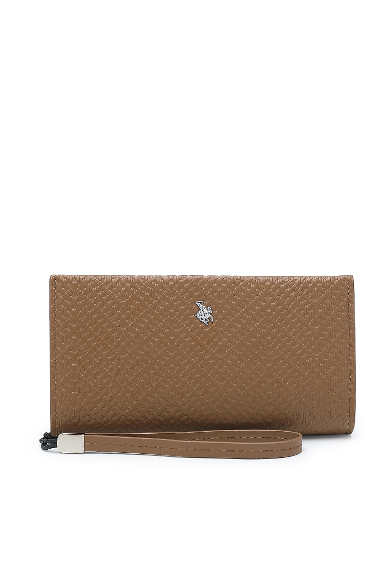 Swiss Polo Women's Bi Fold Long Wallet / Long Purse (雙折長皮夾) - 褐色