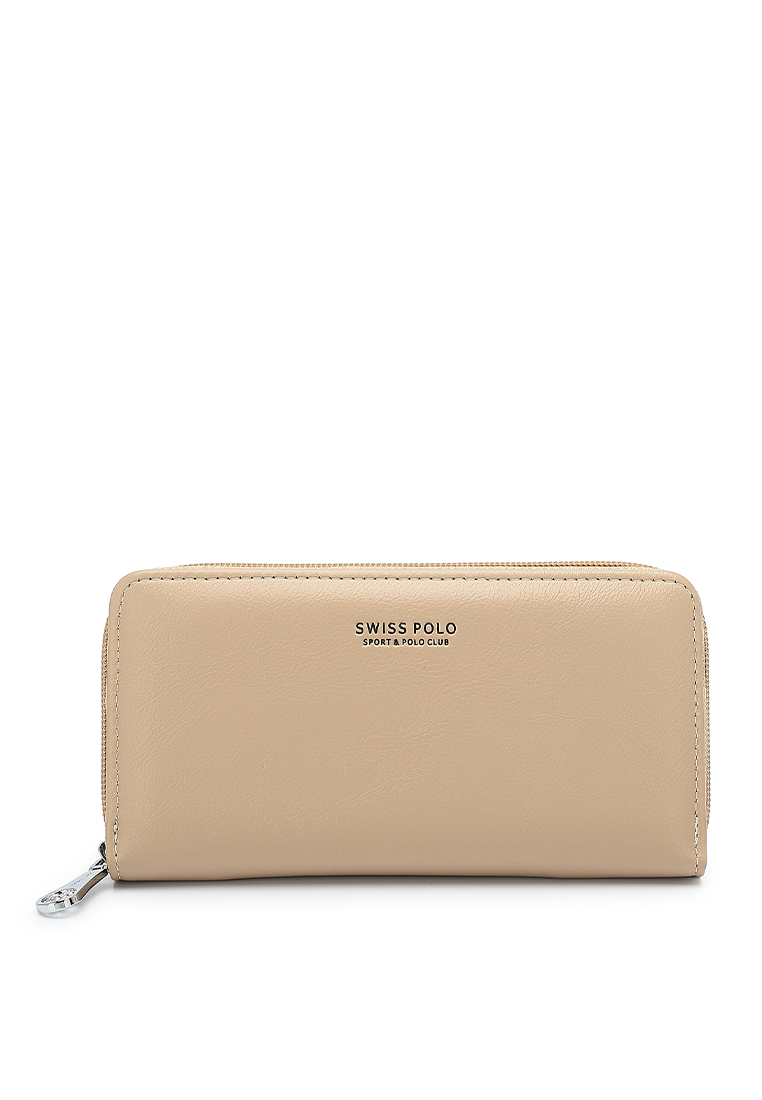 Swiss Polo Women's Long Zipper Wallet (長拉鍊皮夾) - 米褐色