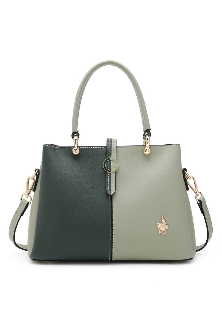 Swiss Polo Women's Contrast Top Handle Bag / Shoulder Bag / Crossbody Bag (手拿包 / 單肩包 / 斜背包) - 綠色