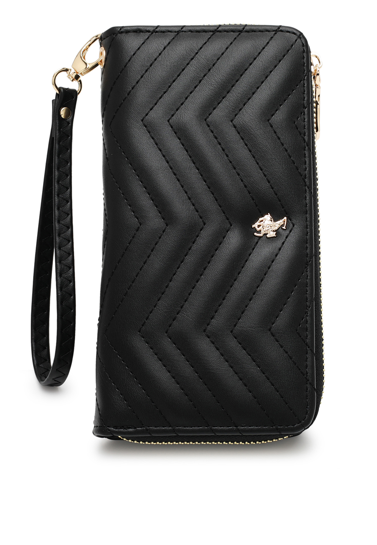 Swiss Polo Women's Quilted Long Purse / Wallet (長皮夾) - 黑色
