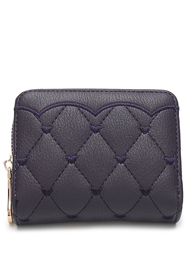 Swiss Polo Women's Quilted Short Purse / Wallet (皮夾) - 紫色