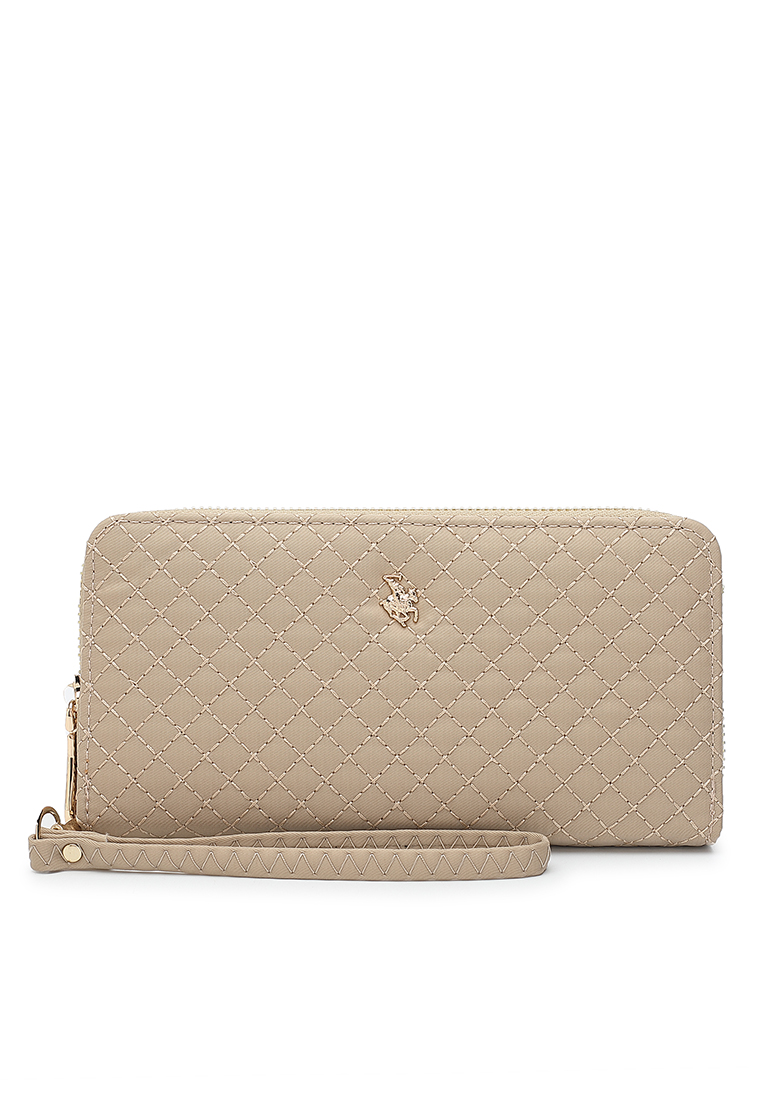 Swiss Polo Quilted Long Purse / Wallet (長皮夾) - 米褐色