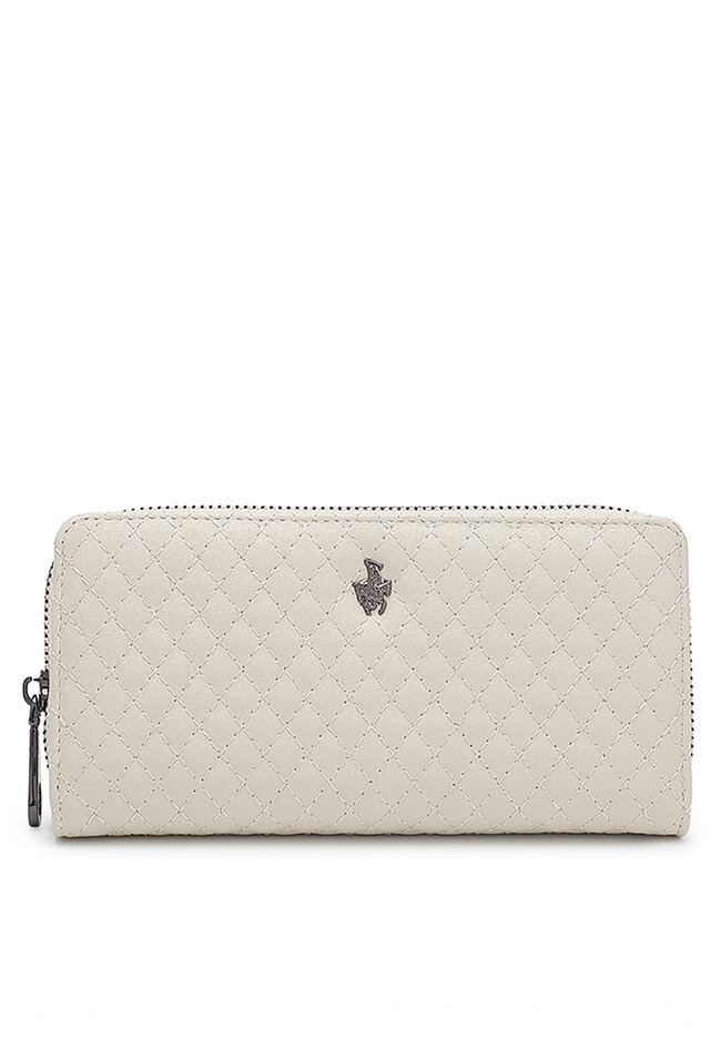 Swiss Polo Quilted Long Purse / Wallet (長皮夾) - 米褐色
