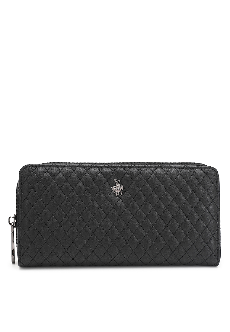 Swiss Polo Quilted Long Purse / Wallet (長皮夾) - 黑色