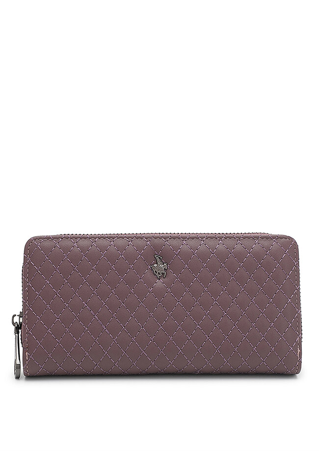 Swiss Polo Quilted Long Purse / Wallet (長皮夾) - 紫色