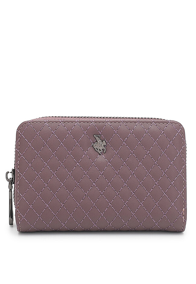 Swiss Polo Quilted Short Purse / Wallet (長皮夾) - 紫色