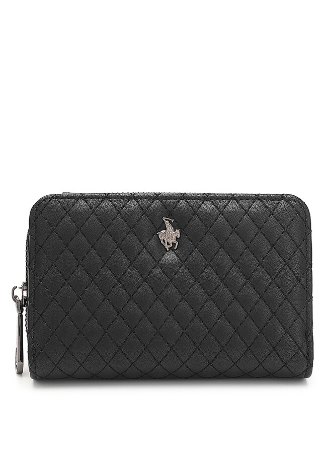 Swiss Polo Quilted Short Purse / Wallet (長皮夾) - 黑色